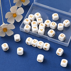 26 個 26 スタイルのシリコーンビーズ  文字付きのキューブ  a～zの文字  12x12x12mm  穴：2mm  1個/スタイル&nbsp;SIL-YW0001-06