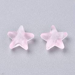 スター型マスク用紐留めアジャスターPVCプラスチックコードロック  アンチスリップコードバックル  ロープアジャスター  ラベンダーブラッシュ  10.5x10.5x4mm  穴：2.5x4mm&nbsp;LS-KY-D013-02G