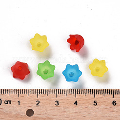 透明アクリルビーズキャップ  チューリップの花  スズラン  艶消し  ミックスカラー  10x6mm  穴：1.5mm  約2100個/500g&nbsp;PL543