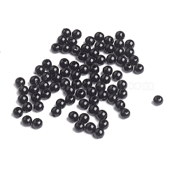 不透明なアクリルビーズ  ラウンド  ブラック  サイズ：直径約4mm  穴：1mm  約1400個/50g&nbsp;X-PL681-4