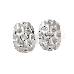 楕円形の304ステンレススチール製イヤリング  ステンレス鋼色  28x19.5mm&nbsp;EJEW-O004-17P