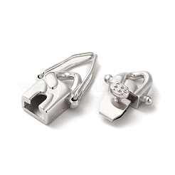 変色しない316サージカルステンレススチールツイスタークラスプ  ステンレス鋼色  18x10x6mm  穴：3x2.5mm&nbsp;STAS-M313-01P-01