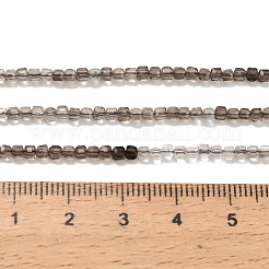 天然石スモーキークォーツビーズ連売り  ファセットテーブルカットキューブビーズ  2.5x2.5x2.5mm  穴：0.5mm  約183個/連  15.63インチ（39.7cm）&nbsp;G-L634-D09-2.5x2.5mm