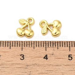 304ステンレススチールチャーム  チェリーチャーム  18KGP本金メッキ  9.5x7.5x2mm  穴：1.4mm&nbsp;STAS-Q322-25G