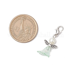 アクリル天使ペンダント装飾  バッグの飾り用のロブスター クロー クラスプ チャーム  ミックスカラー  32.5mm  6個/セット&nbsp;HJEW-JM02865-01