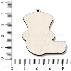 アメリカンフットボールをテーマにしたプリント入り木製ペンダント  帽子チャーム  40x34x2.5mm  穴：1.7mm&nbsp;WOOD-B012-02B