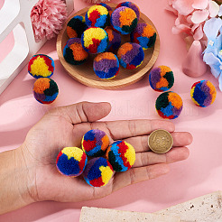 コットンポンポンボール20個  イヤリングと帽子のDIYジュエリーアクセサリー用  ラウンド  カラフル  2.85~3cm&nbsp;DIY-TA0014-39