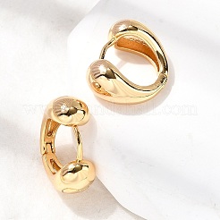 真鍮製フープピアス  丸いリング  ニッケルフリー  18KGP本金メッキ  14.5x18x7.5mm&nbsp;EJEW-F391-03G