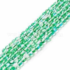 合成ムーンストーンビーズ連売り  ラウンド  ミディアムスプリンググリーン  6mm  穴：0.8mm  約63個/連  14.57''~15.55''（37~39.5センチメートル）&nbsp;G-E573-02A-23