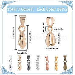 ペンダント作り用 70色合金アイスピックピンチベイル 7個  ミックスカラー  19mm  穴：5x4mm  ピン：0.8mm  10個/カラー&nbsp;FIND-SP0002-03