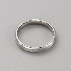 201ステンレススチール製シンプルプレーンバンドリング（男性用、女性用）  つや消しステンレススチールカラー  4mm  内径：20.4mm&nbsp;RJEW-WH0015-06F