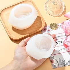 2個 2スタイル リップ ローズフラワー アロマセラピーキャンドル シリコンモールド  ホワイト  9.9x7.2x5.1~5.2cm&nbsp;ST-CJ0043-070