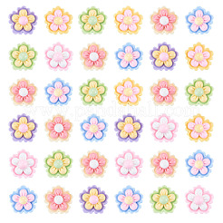 不透明漫画樹脂デコデンカボション50個  ミックスカラー  花  21.5x21x8.5mm&nbsp;RESI-TA0005-64