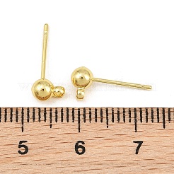 真鍮製スタッドピアス金具  カン付き  ラックめっき  長持ちメッキ  鉛フリー＆カドミウムフリー  18KGP本金メッキ  6x4mm  穴：1.3mm  ピン：0.7mm&nbsp;KK-CBA3CA1-01G