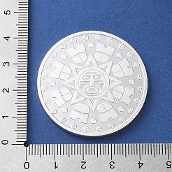 錆びた銀合金チャレンジコイン  感謝の贈り物  人間  40x3mm&nbsp;AJEW-XCP0002-71B