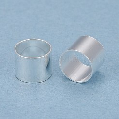 真鍮製チューブビーズ  長持ちメッキ  チューブ  925銀メッキ  7x6mm  穴：6mm&nbsp;KK-Y003-76B-S