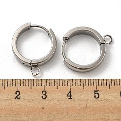 変色しにくい201ステンレススチール製ハギーフープピアス金具  垂直ループ付き  316サージカルステンレススチールイヤリングピン付き  リング  ステンレス鋼色  18x4mm  穴：2.7mm  ピン：1mm&nbsp;STAS-A167-01U-P