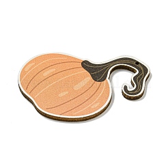ウッドペンダント  感謝祭のテーマ  オレンジ  カボチャ  51x43x2.5mm  穴：2mm&nbsp;WOOD-M012-01G