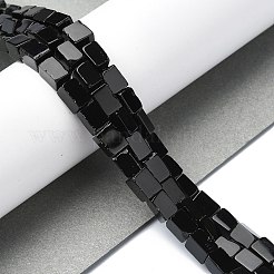 天然ブラックオニキス(染色&加熱)ビーズ連売り  直方体の  6x4x4mm  穴：1mm  約65個/連  15.94インチ（40.5cm）&nbsp;G-C135-F02-01