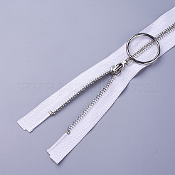 服飾材料  真鍮ジッパー  ファスナー部品  ホワイト  430x32x2.5mm&nbsp;FIND-WH0043-11B