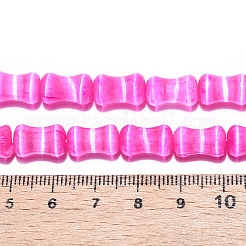 染色された天然セレナイトビーズ連売り  竹の共同  マゼンタ  12.5x7.5~8mm  穴：1~1.2mm  約31個/連  15.35''（39センチメートル）&nbsp;G-T138-234B
