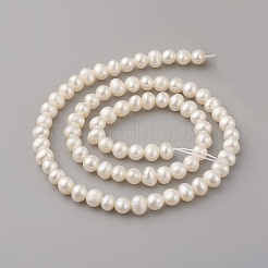 天然養殖淡水パールビーズ連売り  ポテト  貝殻色  5~6x4~5mm  穴：0.5mm  約82~90個/連  14.5~15.5インチ（37~39cm）&nbsp;PEAR-G007-33
