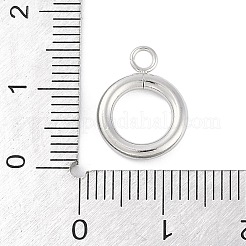 変色しない304ステンレススチールのトグル留め具  リング  ステンレス鋼色  14.5x11x2mm  穴：2mm&nbsp;STAS-L022-424P