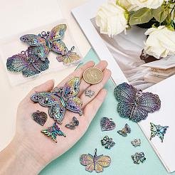 16個8スタイルメッキ合金ペンダント  カドミウムフリー＆鉛フリー  混合図形  虹色  2個/スタイル&nbsp;FIND-PH0001-58