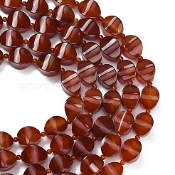 天然石カーネリアンビーズ連売り  染め＆加熱  ランタン  シードビーズで  18~20.5x14~15x13.5~15mm  穴：0.9~1mm  約17~18個/連  15.35''（39センチメートル）&nbsp;G-B178-M01-01