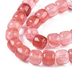 チェリークォーツガラスビーズ連売り  バレル  10~10.5x9~9.5mm  穴：1.2mm  約41~43個/連  14.37~16''（36.5~40センチメートル）&nbsp;G-T138-136