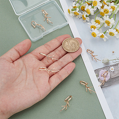 真鍮製ペンダントベイル  ブランチ  ゴールドカラー  31.5x14.5x11mm  穴：7.5x4mm&nbsp;KK-BC0014-25G