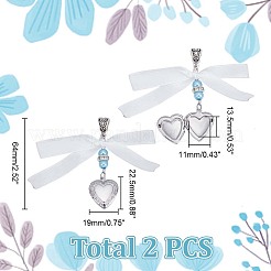 316ステンレススチールロケットペンダント2個  プラスチックとサテンのリボン付き  ステンレス鋼色  64mm  2個/セット&nbsp;PALLOY-HY00071