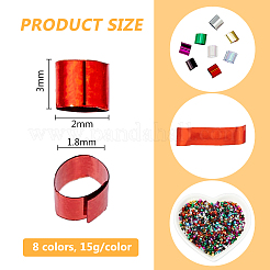 120g 8色プラスチックチューブビーズ  コラム  ミックスカラー  3x2mm  穴：1.8mm  15 G /カラー&nbsp;KY-DC0001-35B