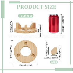 取り外し可能な松材スポーツボールオーガナイザーホルダー  フラットラウンド  バリーウッド  15x15x5cm&nbsp;ODIS-WH0079-055