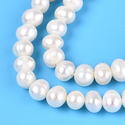 天然養殖淡水パールビーズ連売り  ポテト  乳白色  5~6.5x5~6mm  穴：0.6mm  約69~73個/連  14.17~14.57''（36~37センチメートル）&nbsp;PEAR-N013-05N