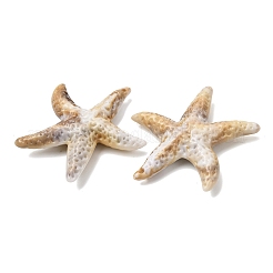 模造シェルアクリルパーツ  ヒトデのチャーム  ナバホホワイト  48.5x45.5x10mm  穴：2mm  約87個/500g&nbsp;SACR-K005-06