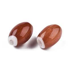 手作りランプワークビーズ連売り  オーバル  シエナ  10.5~11.5x7.5~8mm  穴：1.2~2mm  約34~37個/連  15.75インチ〜15.94インチ（40~40.5cm）&nbsp;LAMP-N023-004-07