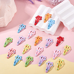 鉄エナメルスナップヘアクリップ  スター  22x37x6mm&nbsp;PHAR-TADJ0001-06D