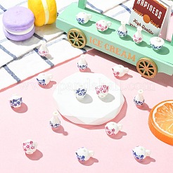 陶器のティーポットのミニチュアモデル  マイクロランドスケープドールハウスアクセサリー  小道具の装飾のふりをする  ミックスカラー  12~18x10.5~18x10.5~15mm  穴：2mm  48個/セット&nbsp;DIY-CJ0003-35