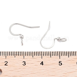 変色しにくい316サージカルステンレススチール製ピアスフック  耳ワイヤー  水平ループ付き  ステンレス鋼色  15x3.5mm  穴：2mm  ピン：17.5x0.5mm&nbsp;STAS-K274-10P