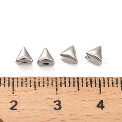 304ステンレススチールビーズ  三角形  ステンレス鋼色  4x4x3.5mm  穴：1~1.2mm&nbsp;STAS-D204-08P