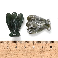 天然モスアゲート宝石彫刻天使像  自宅オフィスのデスクトップの風水の装飾品  11~11.5x22~22.5x28~28.5mm&nbsp;GG-CBA8396-A08