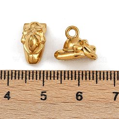 304ステンレススチールチャーム  イオンプレーティング（ip）  帽子チャーム  18KGP本金メッキ  10x12x7mm  穴：1.8mm&nbsp;STAS-F317-10G
