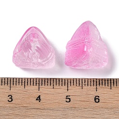 ペイントガラスビーズを焼く  三角ちまき  ショッキングピンク  15.5~16x15x14mm  穴：1.2mm&nbsp;GLAA-S202-15J