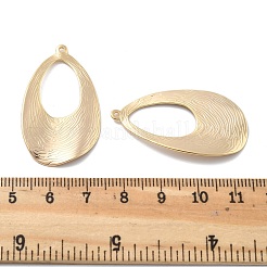 真鍮チャーム  18KGP本金メッキ  長持ちメッキ  オーバル  38.5x22.5x0.8mm  穴：1.2mm&nbsp;KK-V003-07