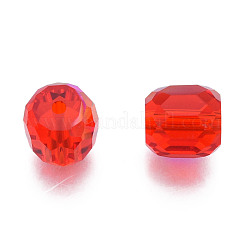 透明ガラスビーズ  ABカラー  多面カット  混合図形  レッド  7~10x7~10x5~9.5mm  穴：1~1.5mm&nbsp;EGLA-N002-49-B06