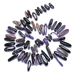 天然石チャロアイトビーズ連売り  ナゲット  トップ掘削  シードビーズで  10~41.5x5~12x2~7mm  穴：0.8~1.2mm  16.14~16.54''（41~42センチメートル）&nbsp;G-G106-J05-01