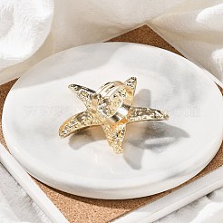 女性用ヒトデ合金調節可能リング  ライトゴールド  usサイズ8 1/2(18.5mm)&nbsp;RJEW-B108-02KCG