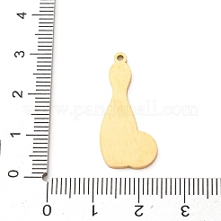 304ステンレススチール製、黒エナメルペンダント  ボウリングのお守り  ゴールドカラー  28x12.5x1.5mm  穴：1.5mm&nbsp;SA-CBA061A-01G