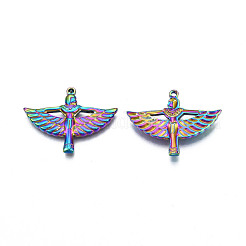 ステンレスペンダント201個  カドミウムフリー＆鉛フリー  天使  虹色  23x30x2.5mm  穴：1.4mm&nbsp;STAS-N098-061